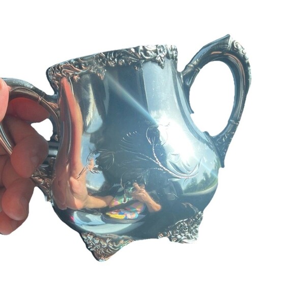 Silverplate Sugar‎ Bowl antique Mermod Jaccard Quadruple  C. 1880s Victorian - Picture 3 of 5